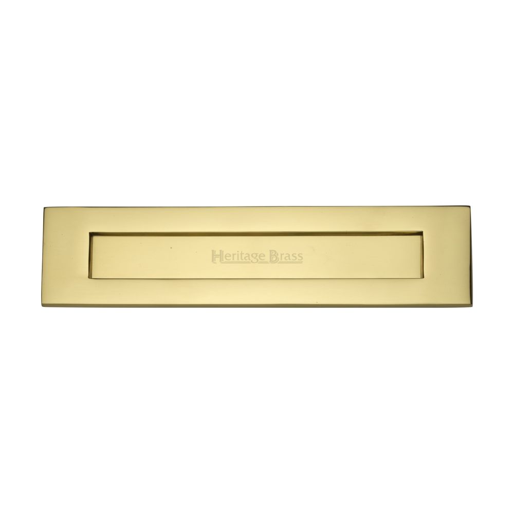 This is an image of a Heritage Brass - Letterplate 13" x 3" Polished Brass Finish, v850-330-pb that is available to order from Trade Door Handles in Kendal.