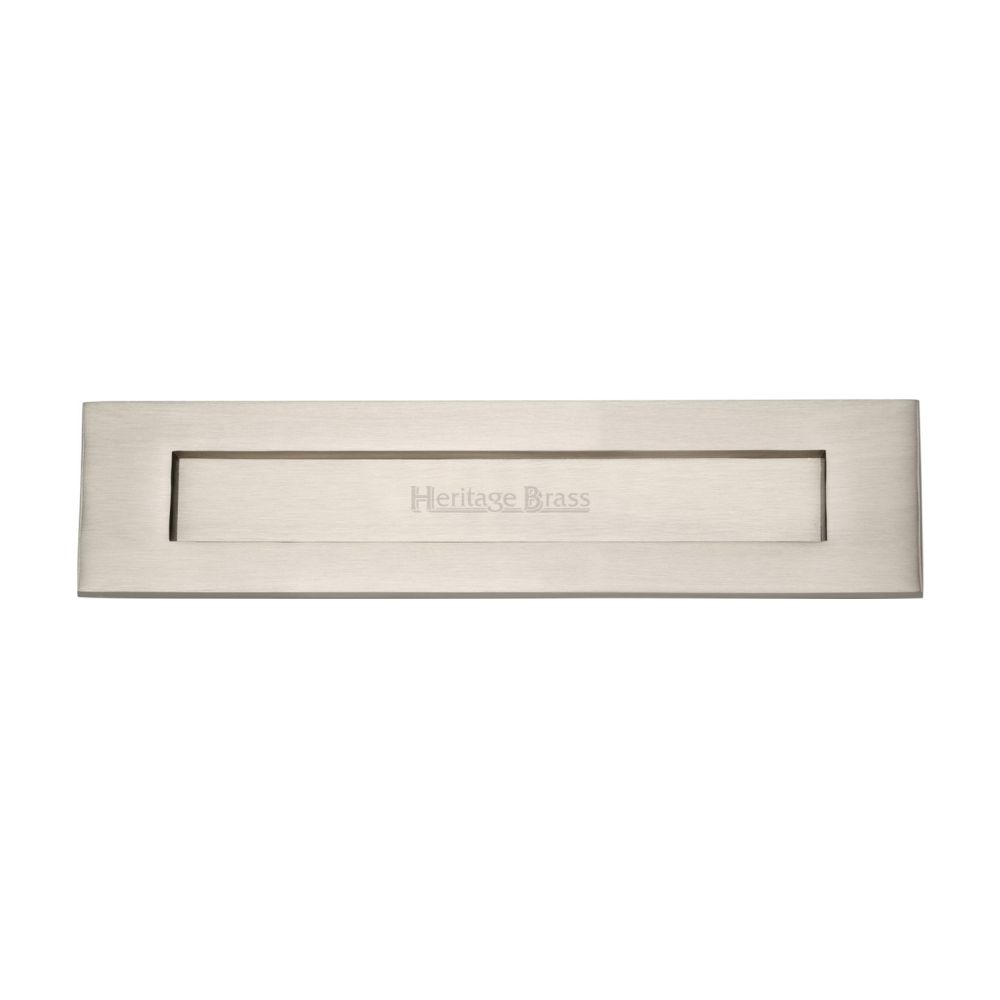 This is an image of a Heritage Brass - Letterplate 13" x 3" Satin Nickel Finish, v850-330-sn that is available to order from Trade Door Handles in Kendal.