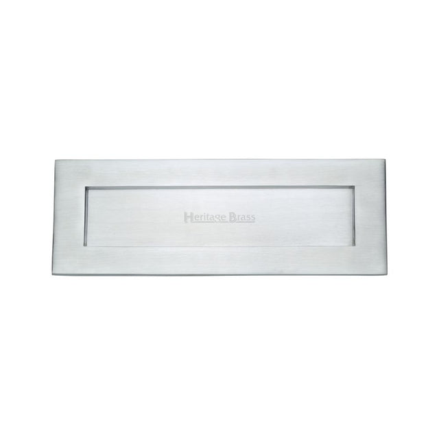 This is an image of a Heritage Brass - Letterplate 14" x 4 1/2" Satin Chrome Finish, v850-356-sc that is available to order from Trade Door Handles in Kendal.