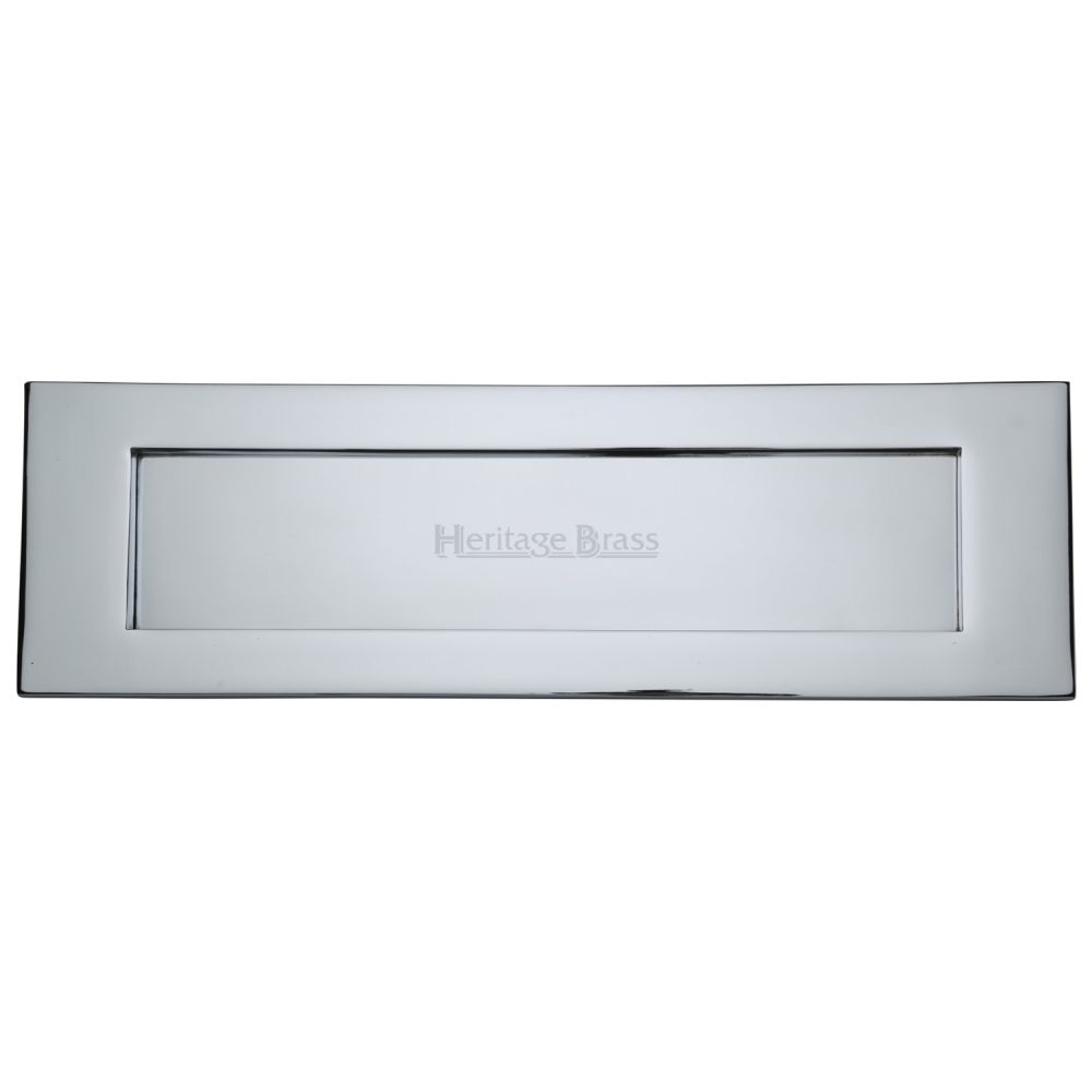 This is an image of a Heritage Brass - Letterplate 16" x 5" Polished Chrome Finish, v850-406-pc that is available to order from Trade Door Handles in Kendal.