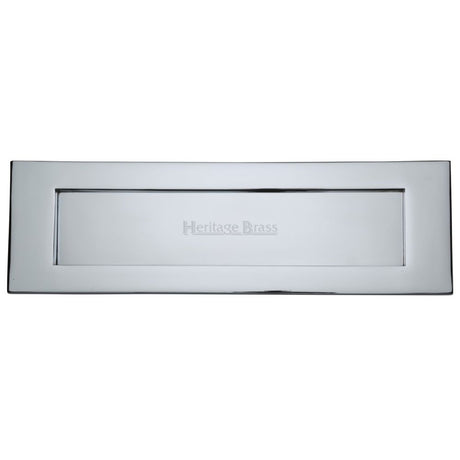 This is an image of a Heritage Brass - Letterplate 16" x 5" Polished Chrome Finish, v850-406-pc that is available to order from Trade Door Handles in Kendal.