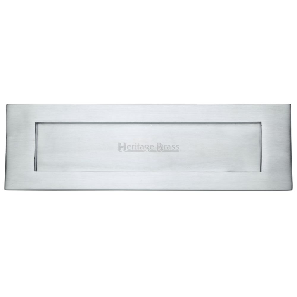 This is an image of a Heritage Brass - Letterplate 16" x 5" Satin Chrome Finish, v850-406-sc that is available to order from Trade Door Handles in Kendal.