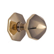 This is an image of a Heritage Brass - Octagon Centre Door Knob 2 1/2" Polished Brass Finish, v880-pb that is available to order from Trade Door Handles in Kendal.