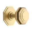 This is an image of a Heritage Brass - Octagon Centre Door Knob 3" Satin Brass Finish, v890-sb that is available to order from Trade Door Handles in Kendal.