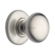 This is an image of a Heritage Brass - Centre Door Knob Round Design 3" Satin Nickel Finish, v901-sn that is available to order from Trade Door Handles in Kendal.