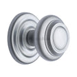 This is an image of a Heritage Brass - Centre Door Knob Round Design 3 1/2" Satin Chrome Finish, v905-sc that is available to order from Trade Door Handles in Kendal.