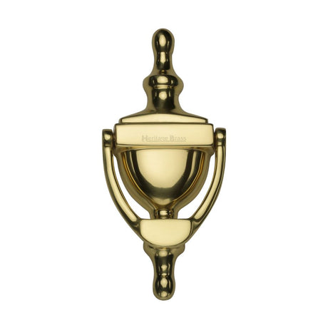 This is an image of a Heritage Brass - Urn Knocker 6" Polished Brass Finish, v910-152-pb that is available to order from Trade Door Handles in Kendal.