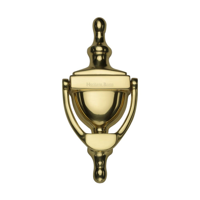 This is an image of a Heritage Brass - Urn Knocker 6" Polished Brass Finish, v910-152-pb that is available to order from Trade Door Handles in Kendal.