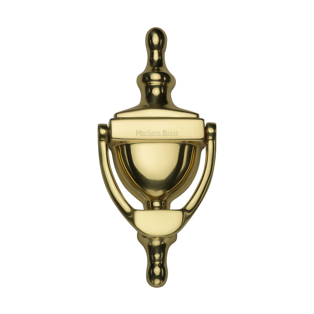 This is an image of a Heritage Brass - Urn Knocker 6" Unlacquered Brass finish, v910-152-ulb that is available to order from Trade Door Handles in Kendal.