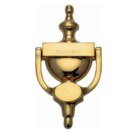 This is an image of a Heritage Brass - Urn Knocker 7 1/4" Polished Brass Finish, v910-195-pb that is available to order from Trade Door Handles in Kendal.