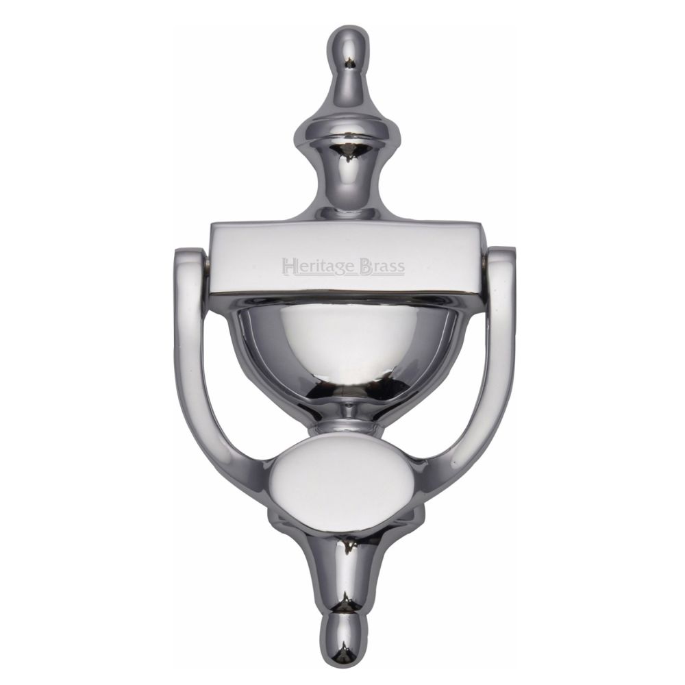 This is an image of a Heritage Brass - Urn Knocker 7 1/4" Polished Chrome Finish, v910-195-pc that is available to order from Trade Door Handles in Kendal.