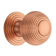 This is an image of a Heritage Brass - Cabinet Knob Reeded Design 38mm Satin Rose Gold Finish, v973-38-srg that is available to order from Trade Door Handles in Kendal.