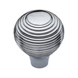 This is an image of a Heritage Brass - Cabinet Knob Reeded Design 32mm Polished Chrome Finish, v974-32-pc that is available to order from Trade Door Handles in Kendal.