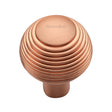 This is an image of a Heritage Brass - Cabinet Knob Reeded Design 32mm Satin Rose Gold finish, v974-32-srg that is available to order from Trade Door Handles in Kendal.