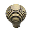 This is an image of a Heritage Brass - Cabinet Knob Reeded Design 38mm Antique Brass Finish, v974-38-at that is available to order from Trade Door Handles in Kendal.