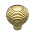 This is a image of a Heritage Brass - Cabinet Knob Reeded Design 38mm Pol. Brass Finish that is available to order from Trade Door Handles in Kendal