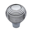 This is a image of a Heritage Brass - Cabinet Knob Reeded Design 38mm Pol. Chrome Finish that is available to order from Trade Door Handles in Kendal