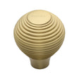 This is a image of a Heritage Brass - Cabinet Knob Reeded Design 38mm Sat. Brass Finish that is available to order from Trade Door Handles in Kendal