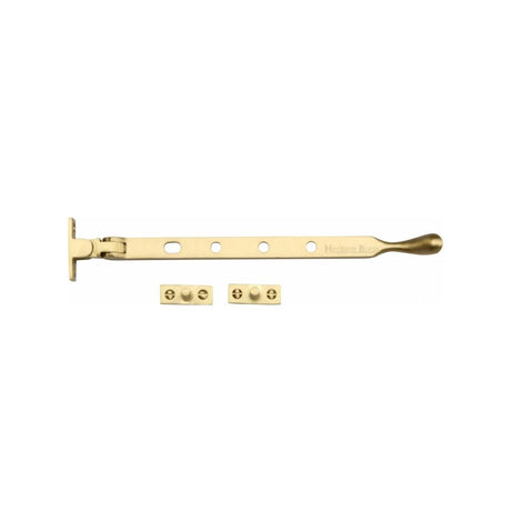 This is an image of a Heritage Brass - Casement Window Stay Ball Design 10" Satin Brass Finish, v992-10-sb that is available to order from Trade Door Handles in Kendal.