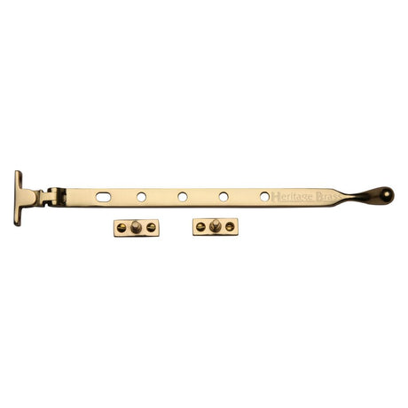 This is an image of a Heritage Brass - Casement Window Stay Ball Design 12" Polished Brass Finish, v992-12-pb that is available to order from Trade Door Handles in Kendal.