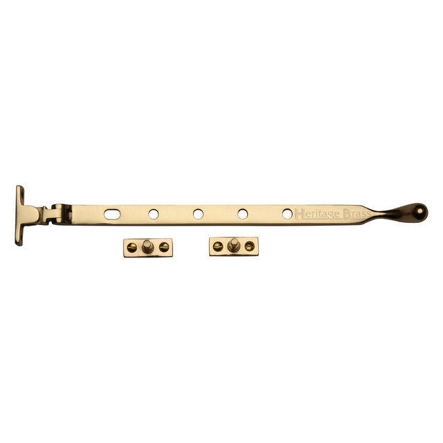 This is an image of a Heritage Brass - Casement Window Stay Ball Design 12 Unlacquered Brass finish, v992-12-ulb that is available to order from Trade Door Handles in Kendal.