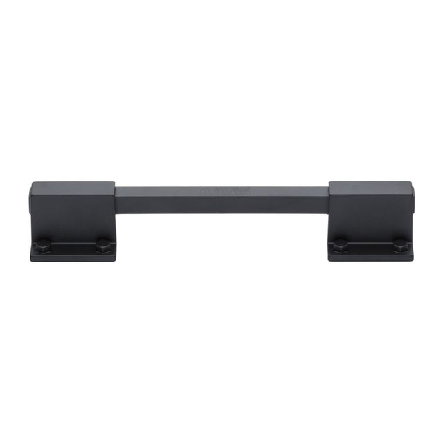 This is an image of a M.Marcus - Railway Kitchen Cabinet Pull Handle Black Matt Finish, vf077-128192-bl that is available to order from Trade Door Handles in Kendal.