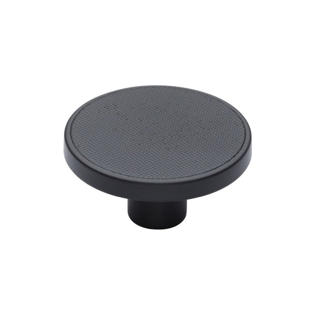 This is an image of a M.Marcus - Brooklyn Cabinet Knob Black Matt Finish, vf387-50-blk that is available to order from Trade Door Handles in Kendal.