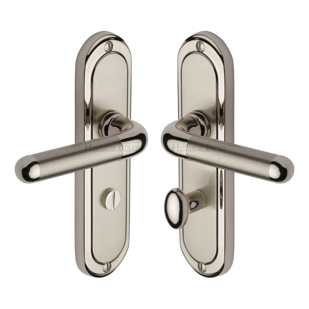 This is an image of a Heritage Brass - Door Handle for Bathroom Vienna Design Mercury Finish, vie3330-mc that is available to order from Trade Door Handles in Kendal.