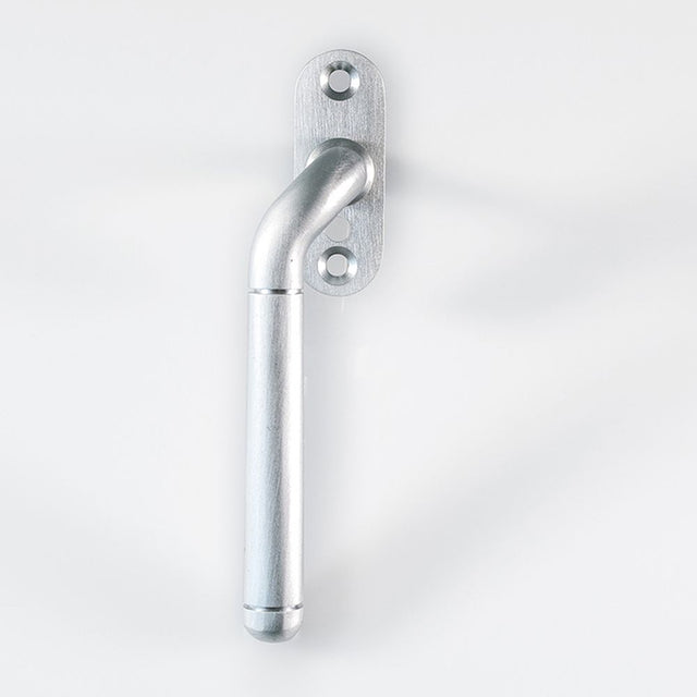 This is an image of a Carlisle Brass - Cranked Locking Espagnolette Handle L/H - Satin Chrome that is availble to order from Trade Door Handles in Kendal.