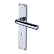 This is an image of a Heritage Brass - Octave Lever Lock Door Handle on 200mm Plate Polished Chrome finish, vt5900-pc that is available to order from Trade Door Handles in Kendal.