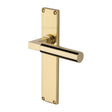 This is an image of a Heritage Brass - Bauhaus Lever Latch Door Handle on 200mm Plate Polished Brass finish, vt6310-pb that is available to order from Trade Door Handles in Kendal.