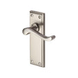 This is an image of a Heritage Brass - Door Handle Lever Latch Edwardian Design Satin Nickel Finish, w3213-sn that is available to order from Trade Door Handles in Kendal.