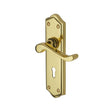 This is an image of a Heritage Brass - Door Handle Lever Lock Buckingham Design Polished Brass Finish, w4200-pb that is available to order from Trade Door Handles in Kendal.