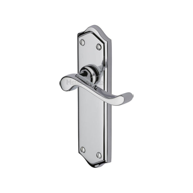 This is an image of a Heritage Brass - Door Handle Lever Latch Buckingham Design Polished Chrome Finish, w4210-pc that is available to order from Trade Door Handles in Kendal.