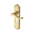 This is an image of a Heritage Brass - Door Handle for Euro Profile Plate Buckingham Design Satin Brass, w4248-sb that is available to order from Trade Door Handles in Kendal.