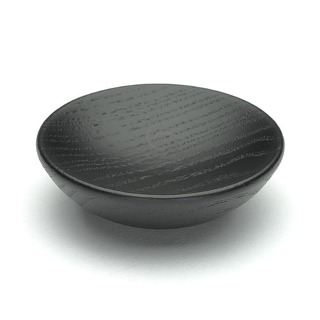 This is an image of a M.Marcus - Wooden Cabinet Knob Bowl Design 65mm Black Ash Finish, w4328-65-ash that is available to order from Trade Door Handles in Kendal.