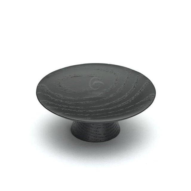 This is an image of a M.Marcus - Wooden Cabinet Knob Convex Design 50mm Black Ash Finish, w4343-50-ash that is available to order from Trade Door Handles in Kendal.