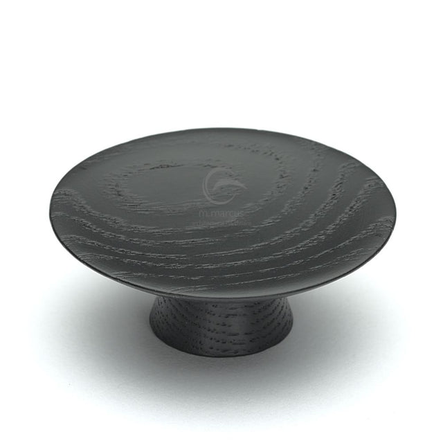 This is an image of a M.Marcus - Wooden Cabinet Knob Convex Design 65mm Black Ash Finish, w4343-65-ash that is available to order from Trade Door Handles in Kendal.