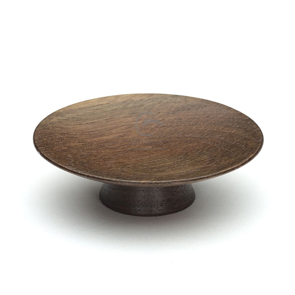 This is an image of a M.Marcus - Wooden Cabinet Knob Convex Design 65mm Walnut Finish, w4343-65-wal that is available to order from Trade Door Handles in Kendal.