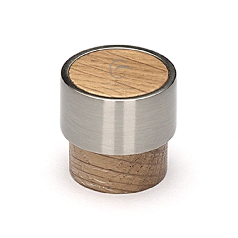 This is an image of a M.Marcus - Wooden Cabinet Knob Radio Design 26mm Oak Finish, w4370-26-oak that is available to order from Trade Door Handles in Kendal.