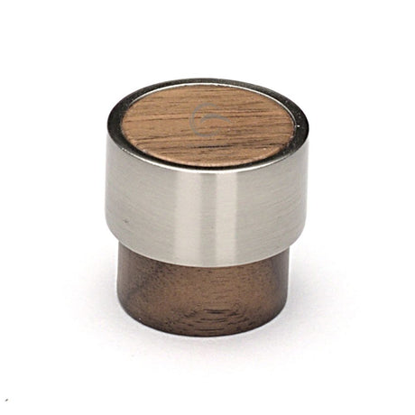 This is an image of a M.Marcus - Wooden Cabinet Knob Radio Design 26mm Walnut Finish, w4370-26-wal that is available to order from Trade Door Handles in Kendal.