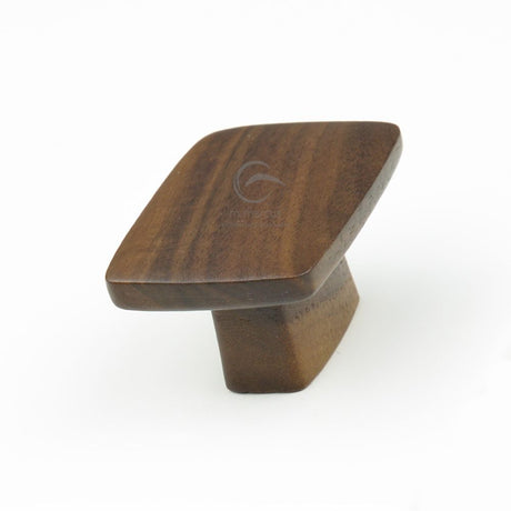 This is an image of a M.Marcus - Wooden Cabinet Knob Square Quattro Design 16mm Walnut Finish, w4431-16-wal that is available to order from Trade Door Handles in Kendal.