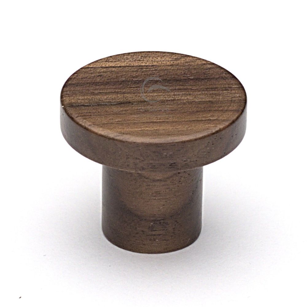 This is an image of a M.Marcus - Wooden Cabinet Knob Round Circum Design 33mm Walnut Finish, w4470-33-wal that is available to order from Trade Door Handles in Kendal.