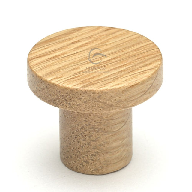 This is an image of a M.Marcus - Wooden Cabinet Knob Round Circum Design 48mm Oak Finish, w4470-48-oak that is available to order from Trade Door Handles in Kendal.