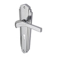 This is an image of a Heritage Brass - Door Handle Lever Lock Waldorf Design Polished Chrome Finish, wal6500-pc that is available to order from Trade Door Handles in Kendal.