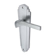 This is an image of a Heritage Brass - Door Handle Lever Latch Waldorf Design Satin Chrome Finish, wal6510-sc that is available to order from Trade Door Handles in Kendal.