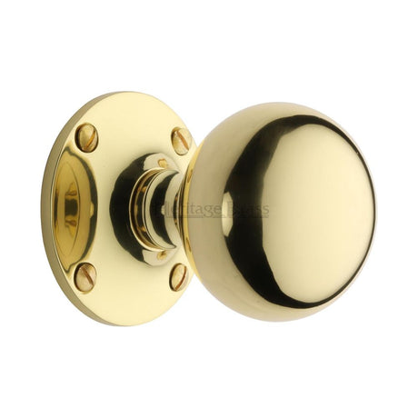 This is an image of a Heritage Brass - Mortice Knob Westminster Design Polished Brass Finish, wes970-pb that is available to order from Trade Door Handles in Kendal.