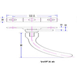 This image is a line drwaing of a Carlisle Brass - Bulb End Casement Fastener - Satin Chrome available to order from Trade Door Handles in Kendal