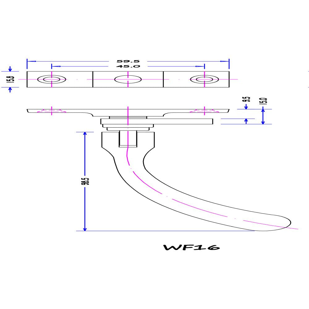 This image is a line drwaing of a Carlisle Brass - Bulb End Casement Fastener - Polished Chrome available to order from Trade Door Handles in Kendal