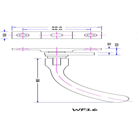 This image is a line drwaing of a Carlisle Brass - Bulb End Casement Fastener - Polished Chrome available to order from Trade Door Handles in Kendal